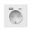 Розетка 16А с 2 USB A+C, 5В/2,4А/3,0А, 2х5В/1,5А, механизм (лотос) ARTGALLERY Systeme Electric. Вид 1.