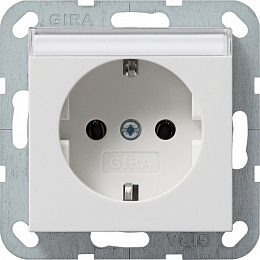 Розетка с заземлением (белый матовый) System 55 Gira. Вид 1
