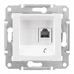 Розетка телефонная 1хRJ11 (белая) Sedna Schneider Electric. Вид 1