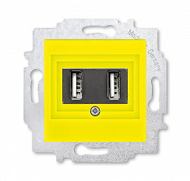 5014H-A00040 64W USB зарядка двойная, Levit, жёлтый ABB. Вид 1