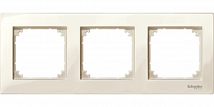 Рамка 3-постовая, sm (бежевый) Merten M-Plan Schneider Electric. Вид 1
