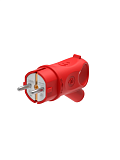 Вилка 2К+З угловая каучуковая 16А/250В IP44 (красная) MultiSet Systeme Electric