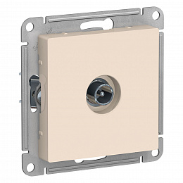 Розетка TV проходная 4DB, механизм (бежевый) Atlas Design Systeme Electric. Вид 1
