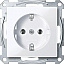 Розетка без шторок , qf sm (активный белый) Merten Schneider Electric. Вид 1.