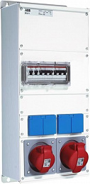 M32/1 CTFL Бокс с розеткамии фланцами в сборе, металл, IP44 ABB. Вид 1
