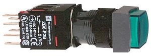 Кнопка 16мм 12-24в зеленая с подсветкой xb6ce3b5b Schneider Electric. Вид 1