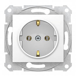 Розетка 2Р+Е,без шторок (белый) Sedna Schneider Electric. Вид 1