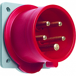 432 BU6 Вилка панельная с прямым фланцем 32A, 3P+N+E, IP44 ABB. Вид 1