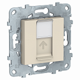 Розетка компьютерная 1хRJ-45 кат.5е (интернет) (бежевый) Unica New Schneider Electric