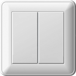Выключатель 2-клавишный 16А 250В (белый)(в сборе) Wessen 59 Schneider Electric. Вид 1