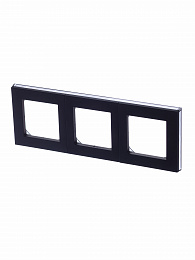 3901H-A05030 63W Рамка 3-х постовая (антрацит/дымчатый чёрный) Levit ABB. Вид 1