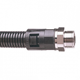 AL54/M50/SA/BL Фитинг AL, прямой, поворотный, нейлон/никелированная латунь, черный, резьба M50, Ø54, AL54/M50/SA/BL, (1упак-2 шт) ABB. Вид 1