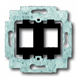 1814-500 Суппорт для 2-х экранированных LWL разъёмов фирмы Ackermann, AMP / tyco Electronics (серии SlimLine), Brand-Rex, с чёрным цоколем, без распо. Вид 1