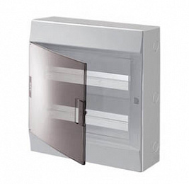 Бокс настенный на 36 модуля прозрачная дверь 2 ряда 382х382х120мм (с клемм.) Mistral41 ABB. Вид 1