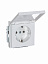 20 EUK-84-500 Розетка SCHUKO 16А 250В с крышкой, серия solo/future, цвет davos/альпийский белый ABB. Вид 4.