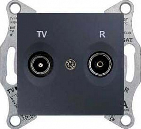 Розетка TV/R, проходная, 4 db (графит) Sedna Schneider Electric. Вид 1