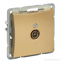 Механизм антенной TV розетки, коннектор 0,7DB (шампань) Дуэт Schneider Electric. Вид 1