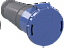 Розетка переносная ССИ-233 2Р+РЕ 63А 200-250В IP54 ИЭК. Вид 1.