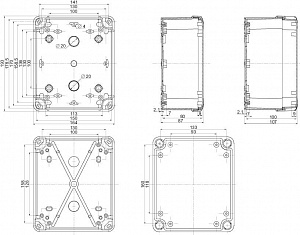Пласт.коробка 192x164x87 pk-ul ip66 Schneider Electric. Вид 1