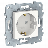 Розетка с заземлением, со шторками, винтовой зажим, 16А, 250В (белый) Unica New Schneider Electric