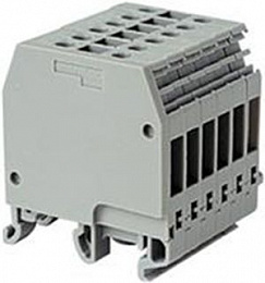 MB4/6.L6 Распределительный блок 4мм.кв., 6 полюсов (серый) TYCO. Вид 1