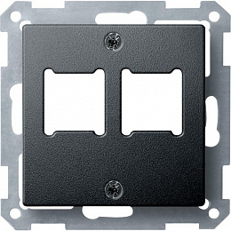 Центральная плата для розетки RJ11/RJ45,2поста, qf sm (антрацит) Merten Schneider Electric. Вид 1