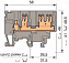 1SNTYCO115279R0200 Клемма M4/6.3G винт 4мм.кв. винтовой зажим 4 мм.кв., 1 quick connect (fTYCOst on) 6,3x0,8 мм, 2 quick connect 6,3x0,8 мм TYCO. Вид 1.