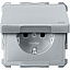 Механизм розетки с крышкой (сталь) Merten Aquadesign Schneider Electric. Вид 1.
