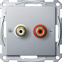 Механизм аудиорозетки, sm (алюминий) Merten Schneider Electric. Вид 1