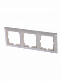 2513-92-507 Рамка 3-постовая с декоративной накладкой (слоновая кость) Basic55 ABB. Вид 1