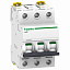 iC60N 3P 10А Автоматический выключатель 3-полюсный, 10А, 6кА (хар-ка B) Schneider Electric. Вид 1.