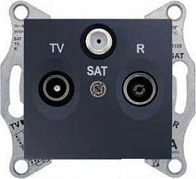 Розетка TV/R/SAT, оконечная, 1 db (графит) Sedna Schneider Electric. Вид 1