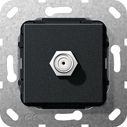 Розетка SAT F-разъем, оконечная (черный) System 55 Gira. Вид 1