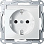 Розетка с полем для надписи, qf sm (полярный белый) Merten Schneider Electric. Вид 1.