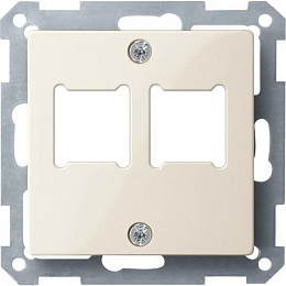 Центральная плата для розетки RJ11/RJ45,2 поста, qf sm (бежевый) Merten Schneider Electric. Вид 1
