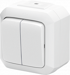 3558N-C87510 B Выключатель кнопочный двухклавишный IP54 белый Variant+ ABB. Вид 1