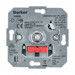 Поворотный диммер (R, L, LED) Berker. Вид 1
