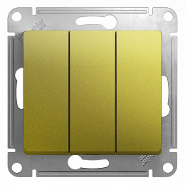 Выключатель 3-клавишный,сх.3,10ax, механизм (фисташковый) Glossa Systeme Electric. Вид 1