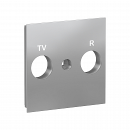Лицевая панельTV/FM розетки (алюминий) Unica New Schneider Electric. Вид 1