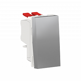 Переключатель 1-клавишный, перекрест, сх.7, 10 ax, 250 в, (алюминий) Unica Modular Schneider Electric. Вид 1