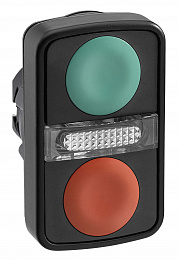 Головка кнопки двойная без маркир + led zb5aw7a3740 Schneider Electric. Вид 1
