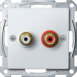 Механизм аудиорозетки, sm (полярный белый) Merten Schneider Electric. Вид 1