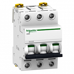 iC60N 3P 25А Автоматический выключатель 3-полюсный, 25А, 6кА (хар-ка D) Schneider Electric. Вид 1