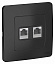 Розетка компьютерная 2хRJ45, кат.5e, С/У, (антрацит) Blanca Systeme Electric. Вид 1.