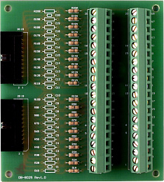 Плата клеммников с 2 разъемами IDC-20 ICP DAS. Вид 1