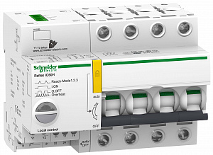 iC60N 4P 25A Автоматический выключатель 4-полюсный, 25А, 6kA (хар-ка B) Reflex Ti24 Schneider Electric. Вид 1