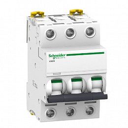iC60N 3P 40А Автоматический выключатель 3-полюсный, 40А, 6кА (хар-ка C) Schneider Electric. Вид 1