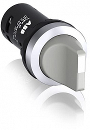 C2SS2-10U-10 Переключатель 2-х позиционный серый 1НО (90 градусов) с фиксацией (черное декоративное кольцо) ABB. Вид 1