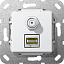 Розетка RJ45+SAT F (белый) System 55 Gira. Вид 1.