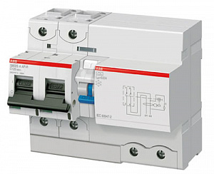 DS802N D125 AP-R30 Дифф. автомат 2-полюсный, 125А, 30mA, тип AP-R, 36kA (хар-ка D) ABB. Вид 1